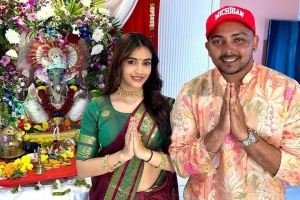 Photos: Prithvi Shaw celebrates Ganesh Chaturthi with rumoured girlfriend and social media influencer Akriti Agarwal