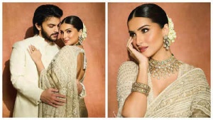 Tara Sutaria and Veer Pahariya Make Relationship Instagram Official During Ganeshotsav 2025; Actress Stuns in Rs 4.39 Lakh Kanjeevaram Saree
