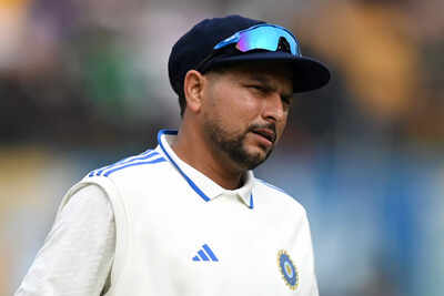 Kuldeep Yadav in anticipation during a match.