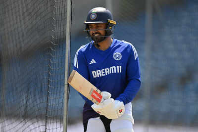 Karun Nair practices at Headingley ahead of England Test