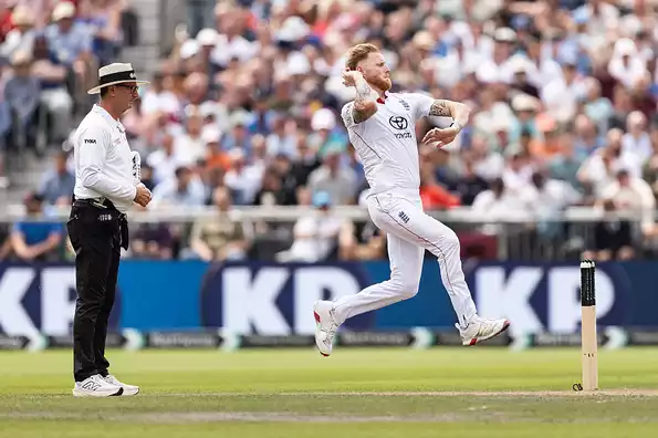 Ben Stokes battles cramps during the Manchester Test.