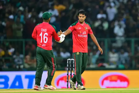 Bangladesh celebrate their T20I series victory.