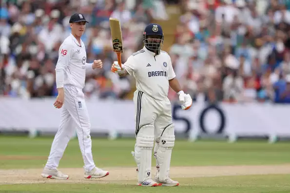 Rishabh Pant celebrating a half-century at Edgbaston